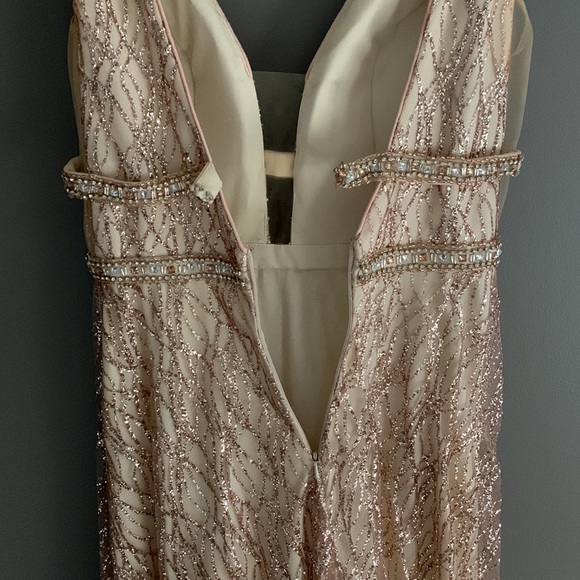 Nude / Blush / Gold Formal Sparkly Dress (S) - Picture 8 of 9